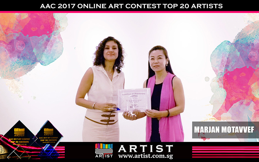  Chief Editor of Artist Singapore Zou Lu present the awards to the Top 20 contest winners