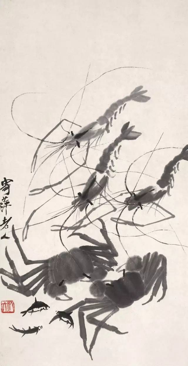 Chinese Painting Qi Bai Shi Shrimp