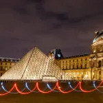The main courtyard of the Louvre Palace amid Covid-19 restrictions.