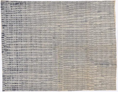 A fabric sheet stamped with a repeating pattern.