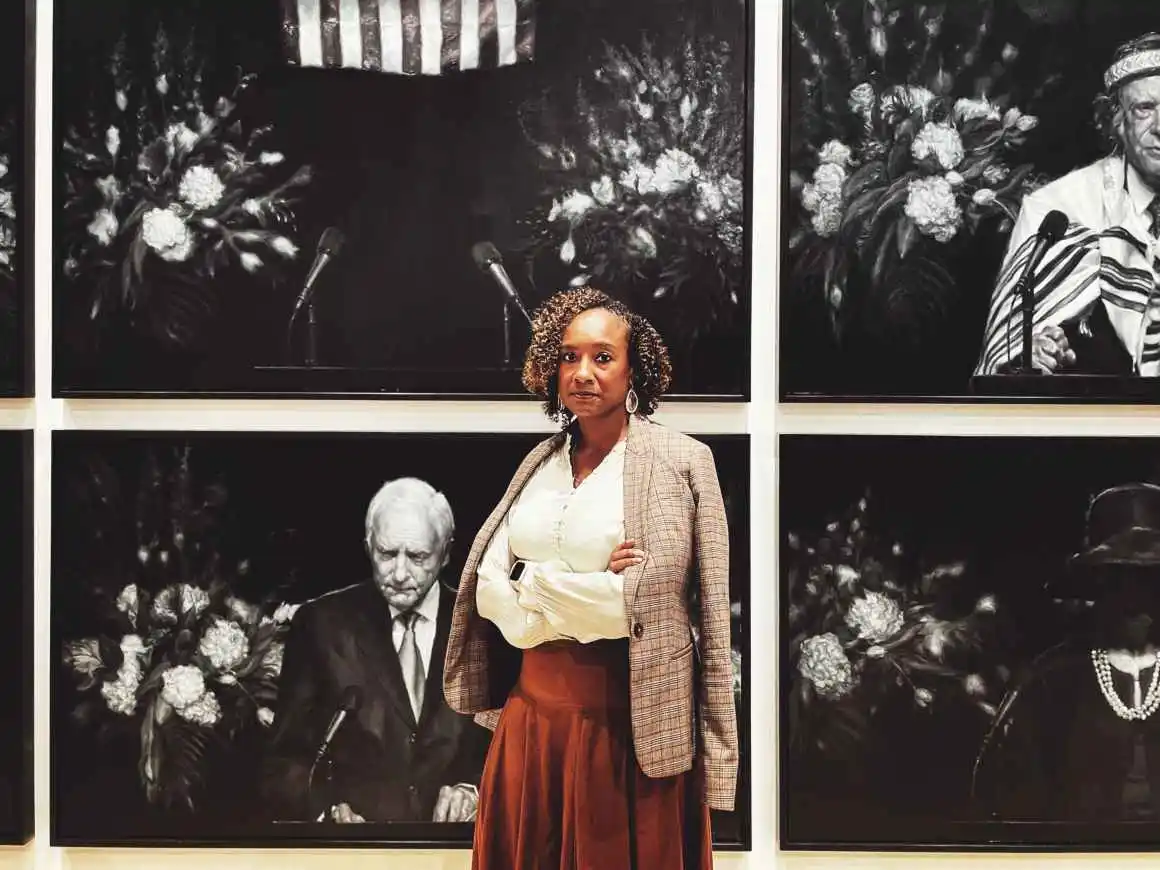 ACLU of Texas executive director Oni K. Blair at the opening of Vincent Valdez